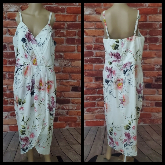 City Chic Darling Sleeveless Floral Midi Dress 18 - Picture 2 of 6